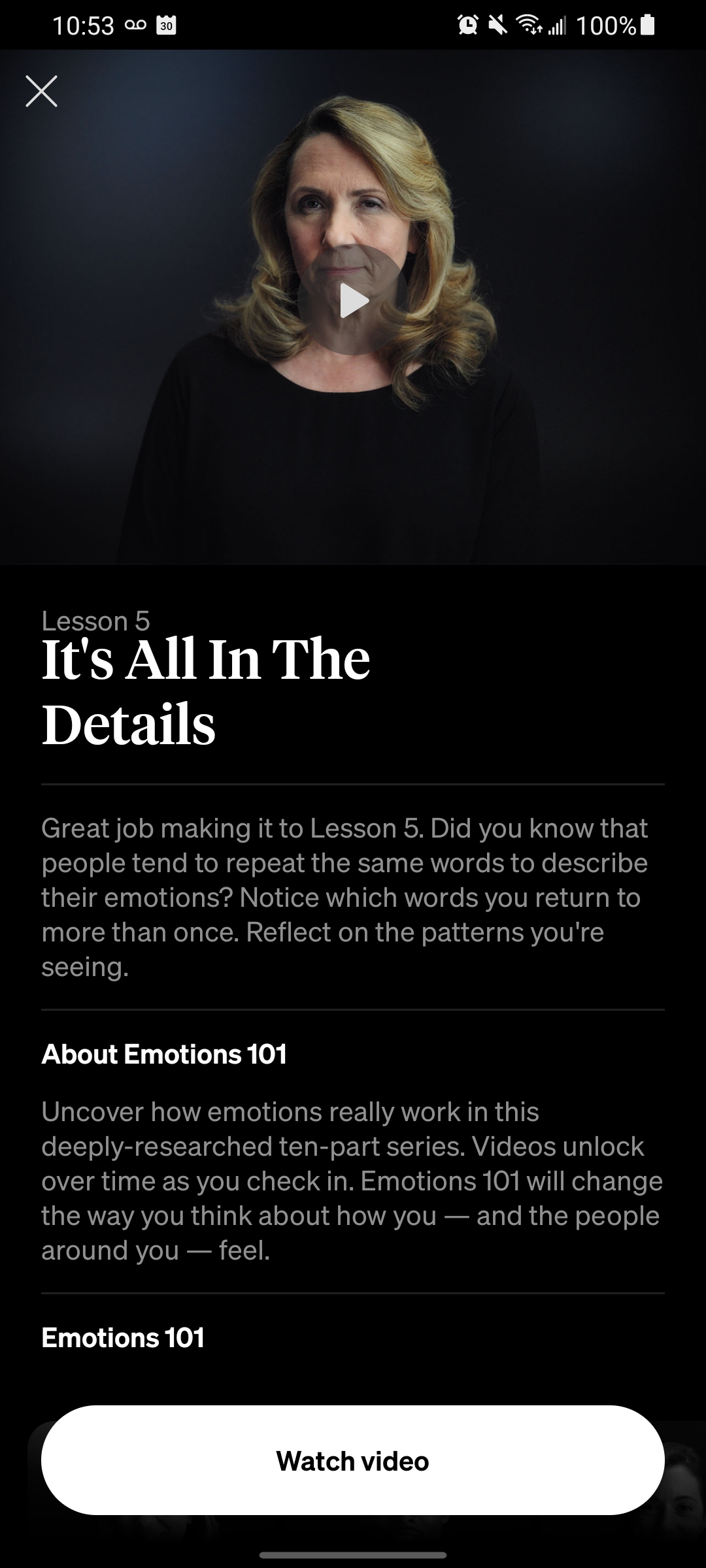 Video lesson 5 overview from How We Feel app
