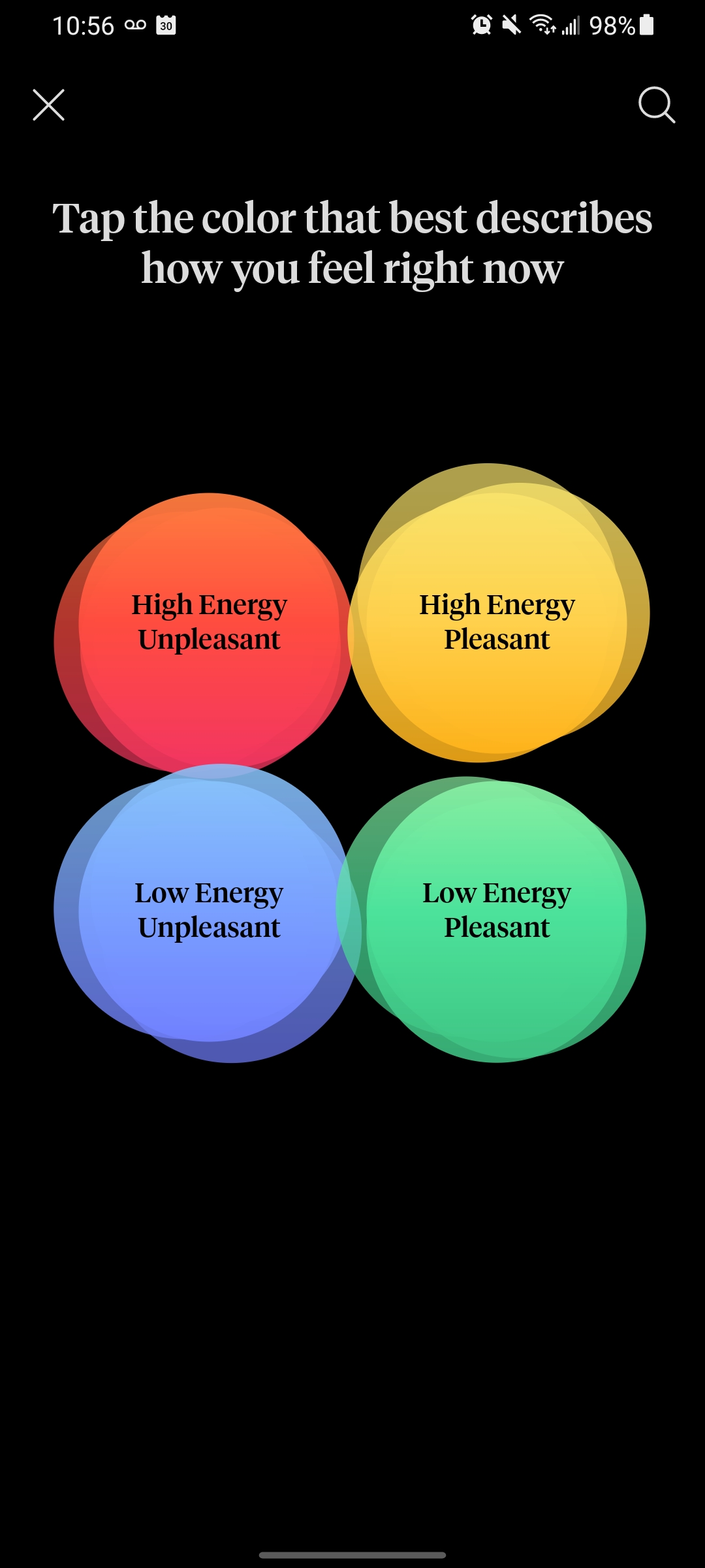 Emotion selection from How We Feel app