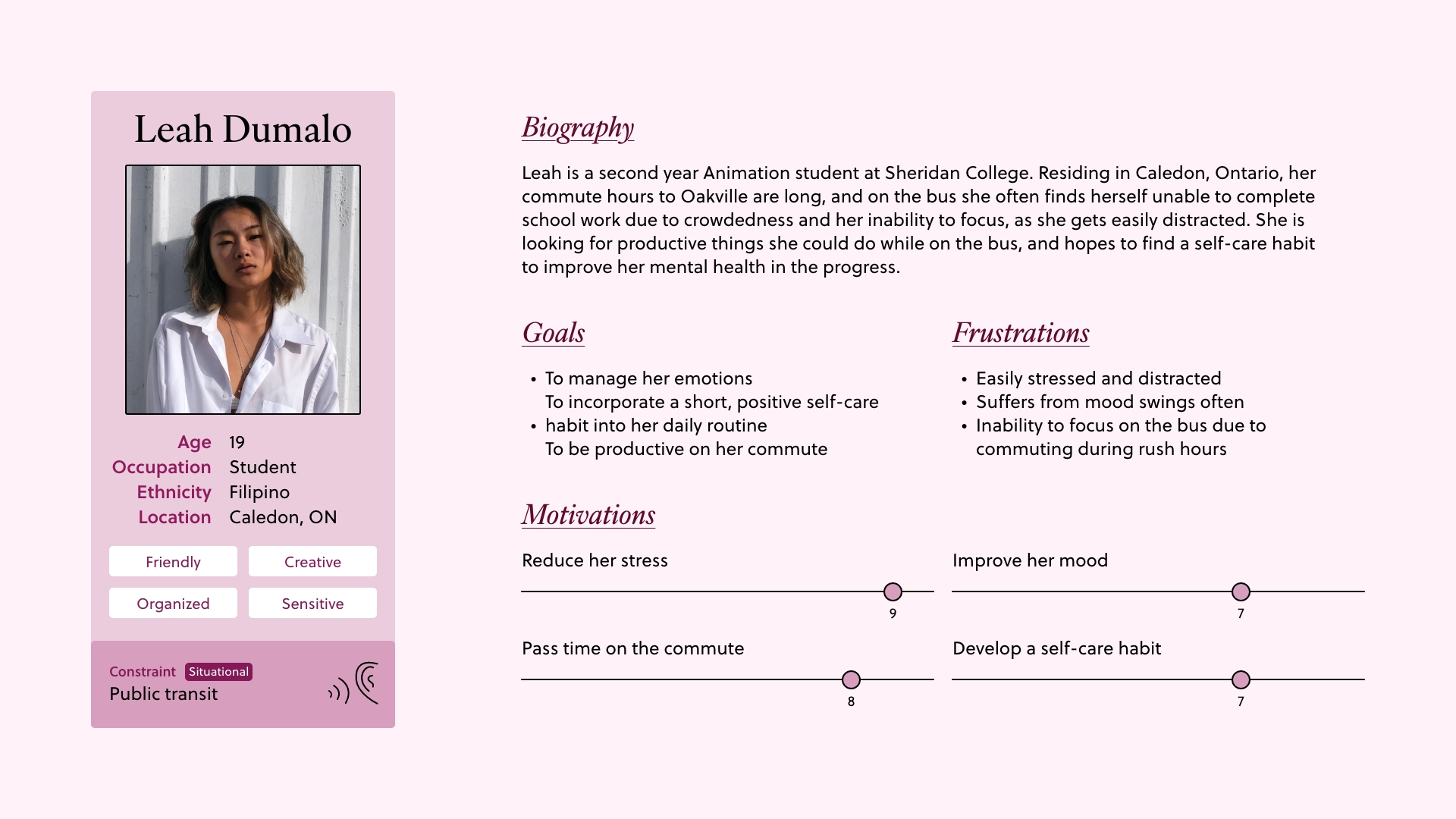 Persona #3: Leah Dumalo