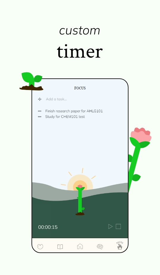 Focus page from Vitamin ME app