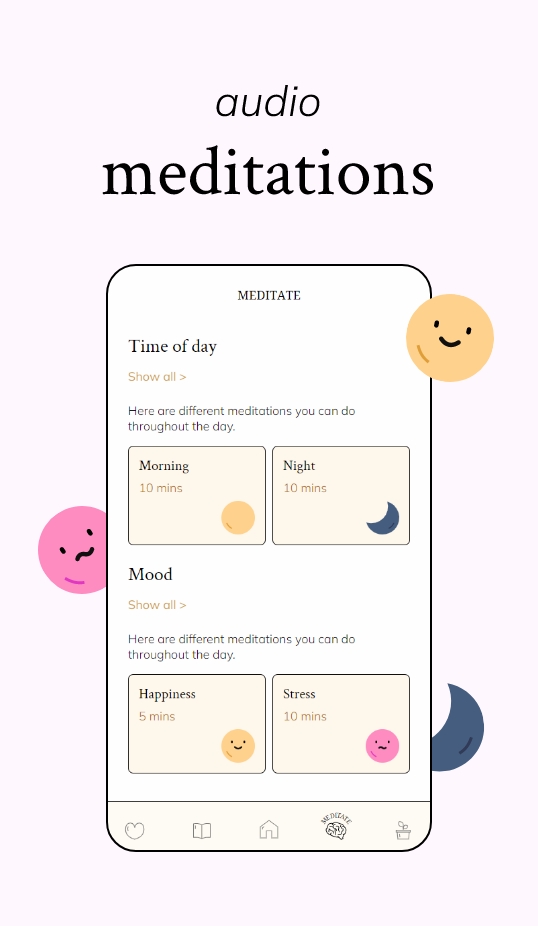 Meditate page from Vitamin ME app