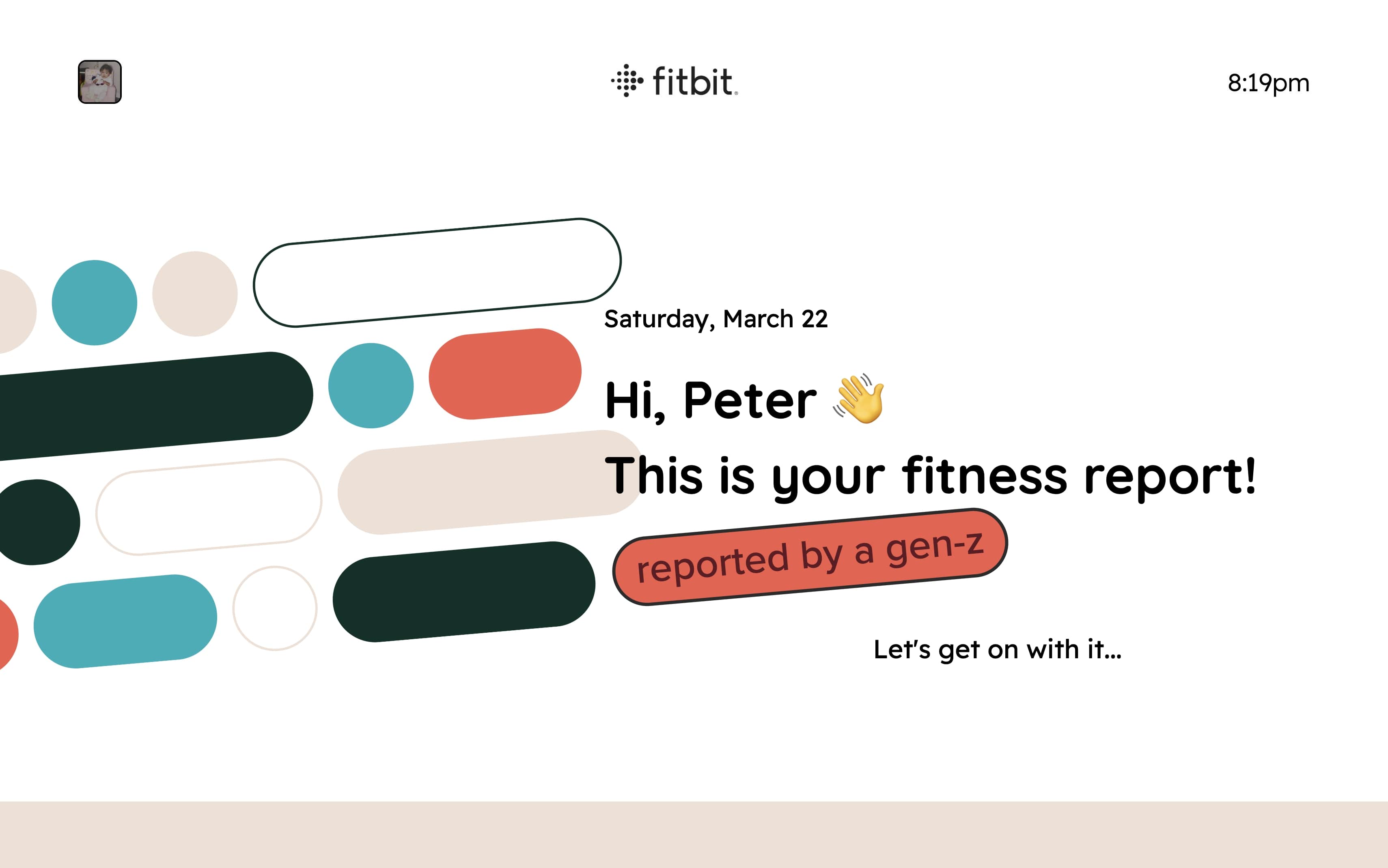 Fitbit data report visualization